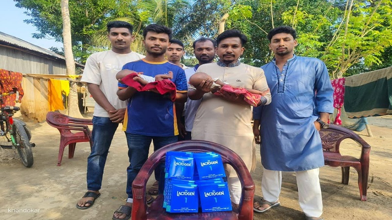 জমজ দুই কন্যাশিশুর পাশে ‘চৌগাছা পরিবার’স্বেচ্ছাসেবী সংগঠন